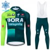 Fietskleding (Fietsshirt Lange Mouw + Lange Koersbroek) 2024 BORA-Hansgrohe Winter Thermal Fleece - Groente